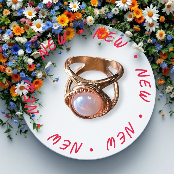Elegant Rose Gold Pearl scarf Ring - Picture 1 of 1